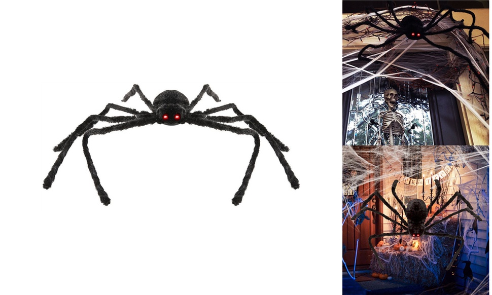 4FT Halloween Hairy Spider Realistic Hanging Prop Decoration Party Yard Decor