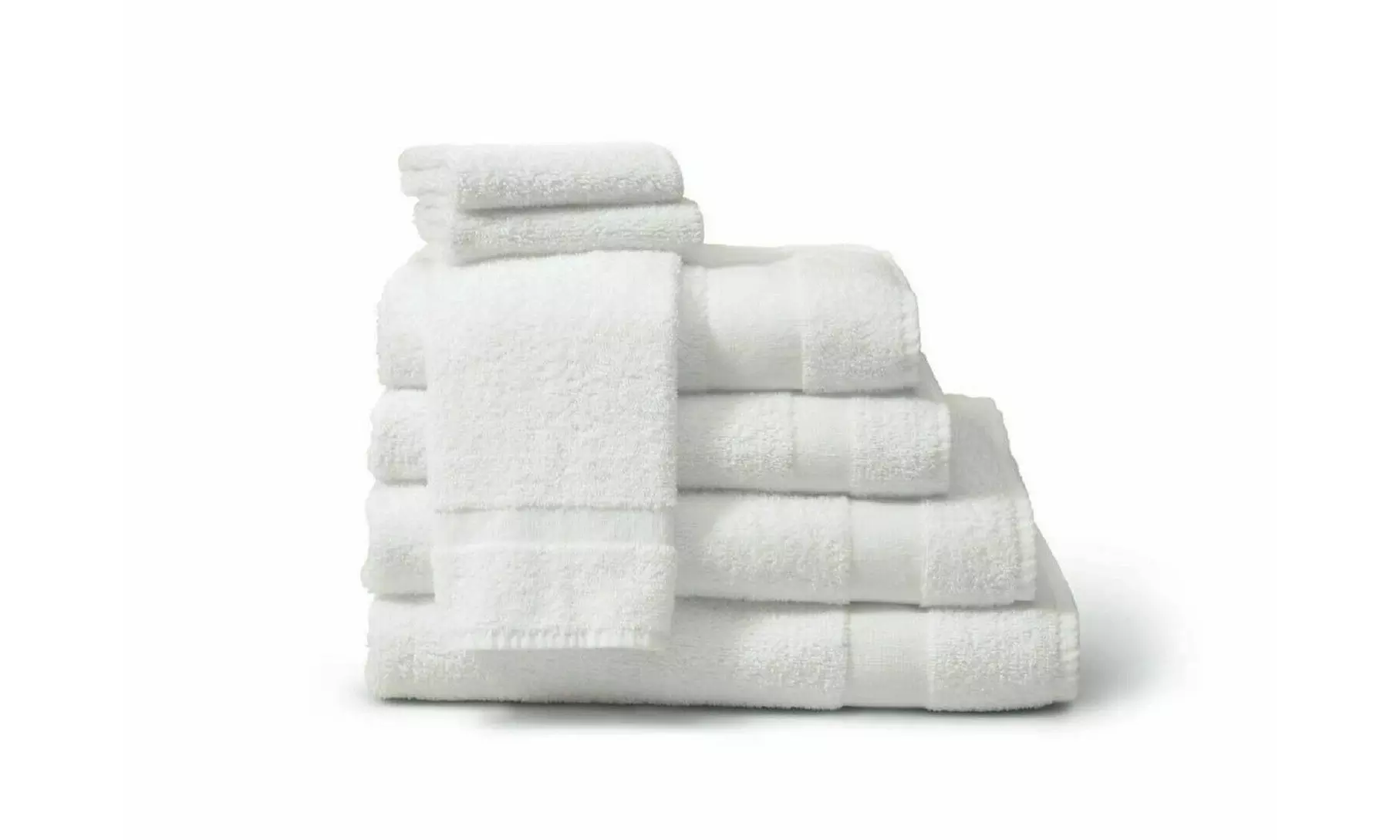 12 PACK BATH TOWELS 22X44 WHITE 100% COTTON 6 LBS PREMIER BRAND FOR HOTEL TOWEL - Primary Image