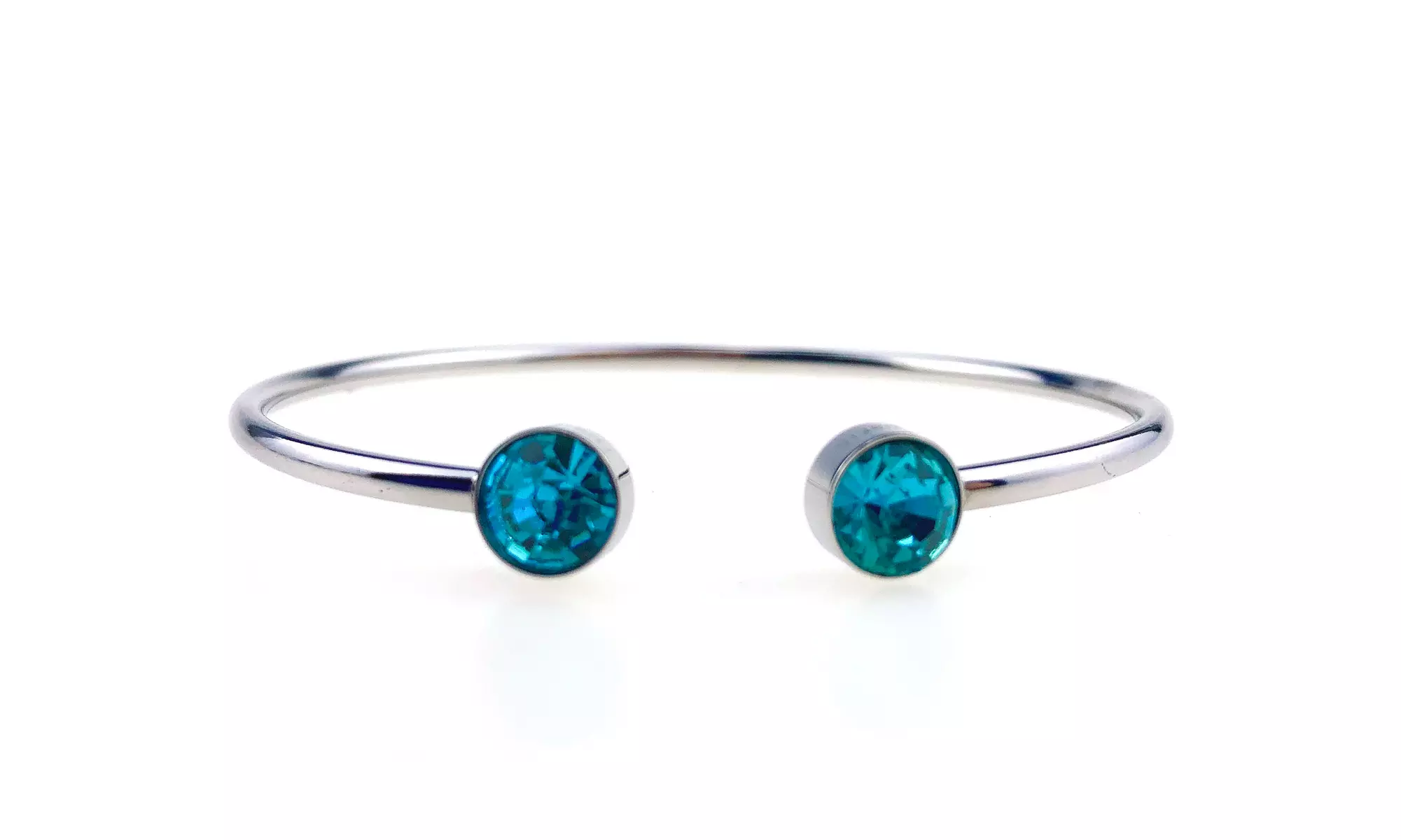 Paris Jewelry White Gold Plated Silver Zircon Stackable Bracelet In 14k Gold - Primary Image