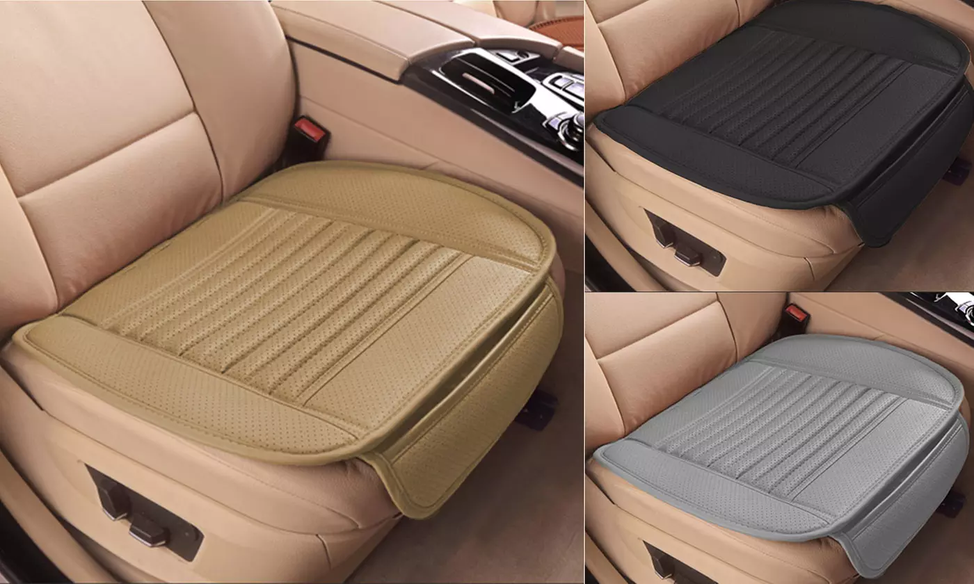 Universal Breathable PU Leather Bamboo Car Seat Cover Pad Mat Auto Chair Cushion - Primary Image