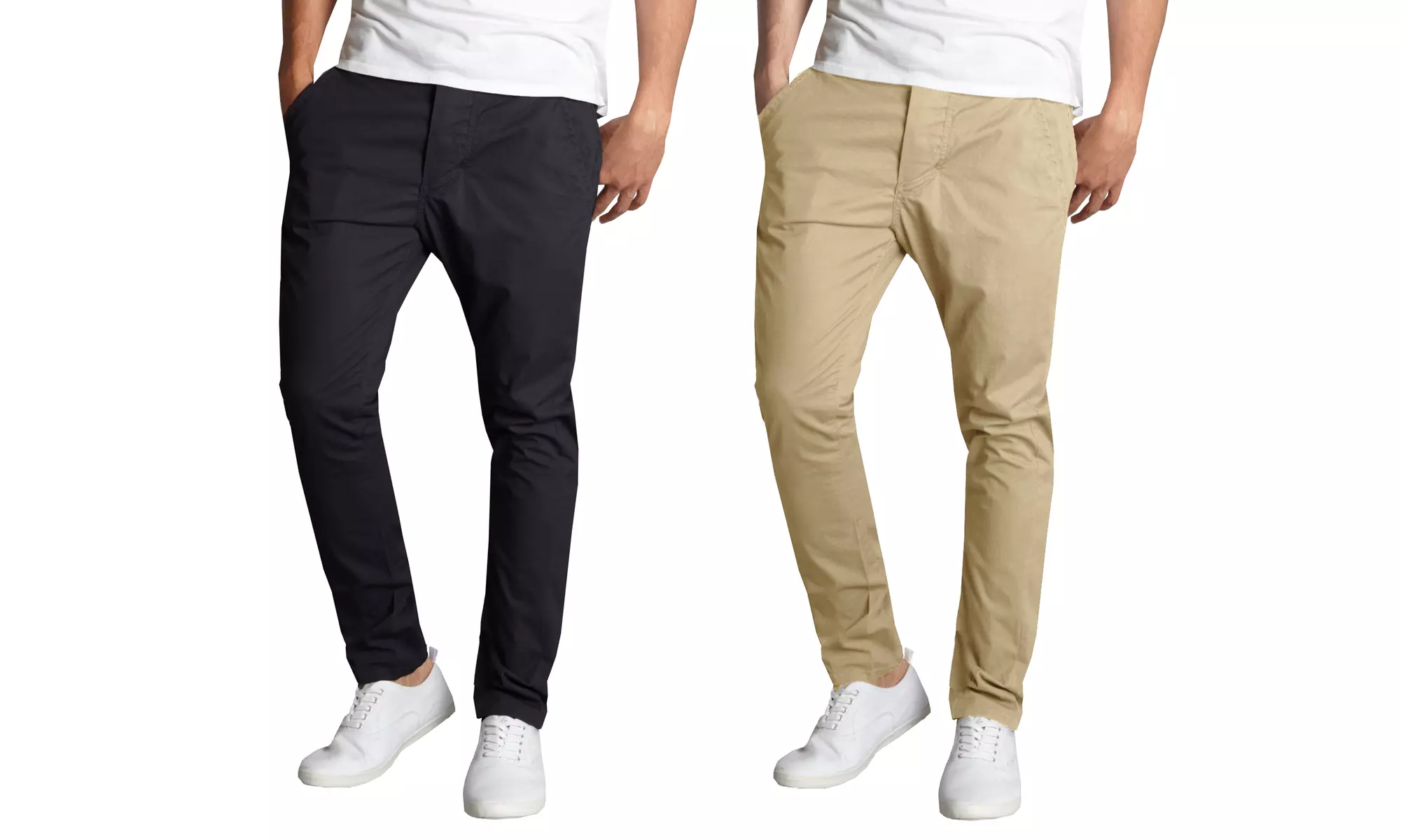 2-Pack Galaxy By Harvic Men's Slim-Fit Cotton Chino Pants (30-42)
