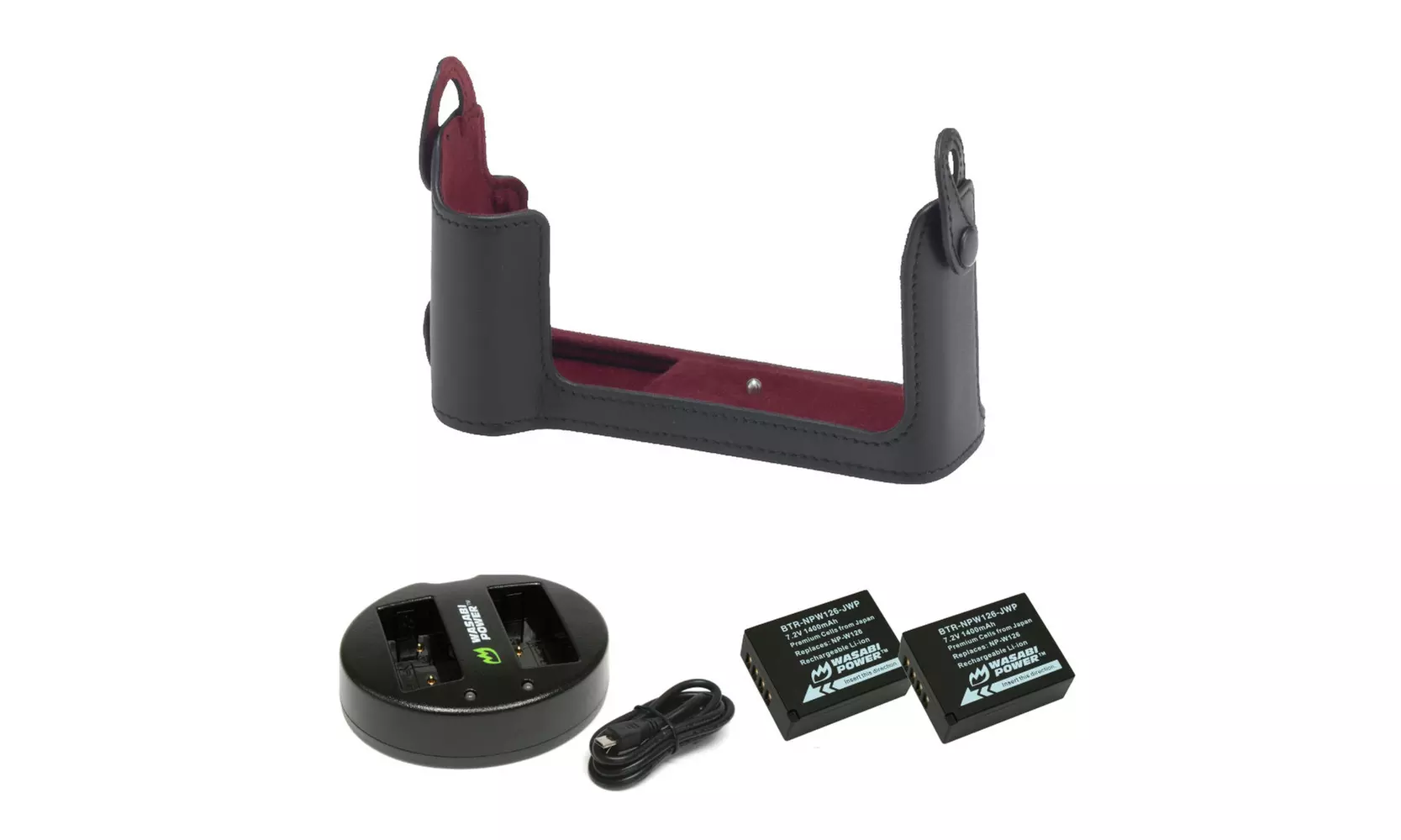 Fujifilm X-T3 Bottom Leather Case with Battery (2-Pack) and Dual Charger - Primary Image