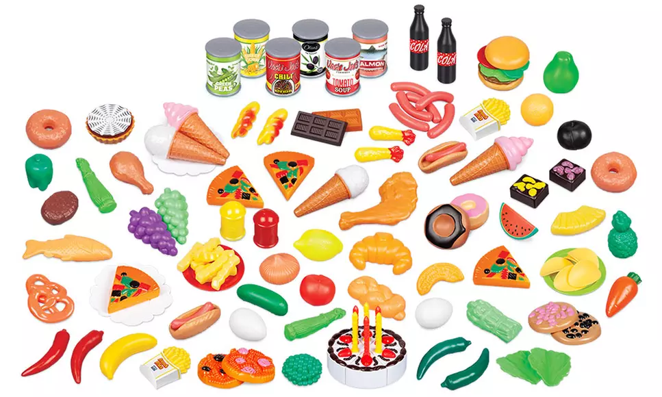 Supermarket Fun Size Food Playset - 58pc, 130pcs, Tea set, Burger set, Ice Cream - Second Medium