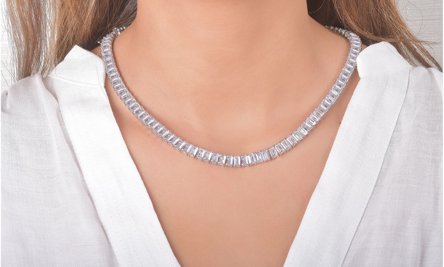 emerald cut cubic zirconia necklace