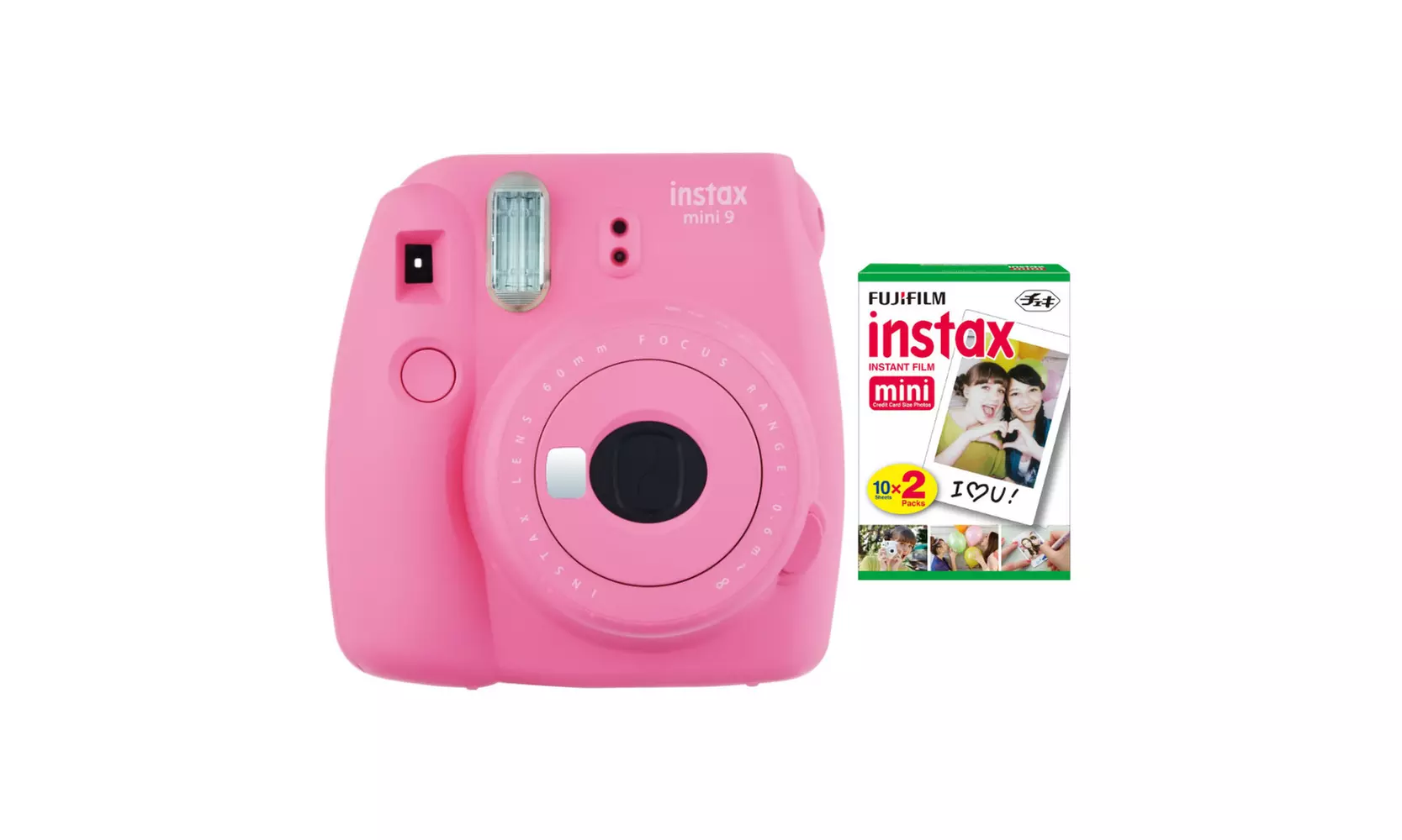 Fujifilm instax Mini 9 Instant Camera (Flamingo Pink) and instax Film Bundle - Second Medium