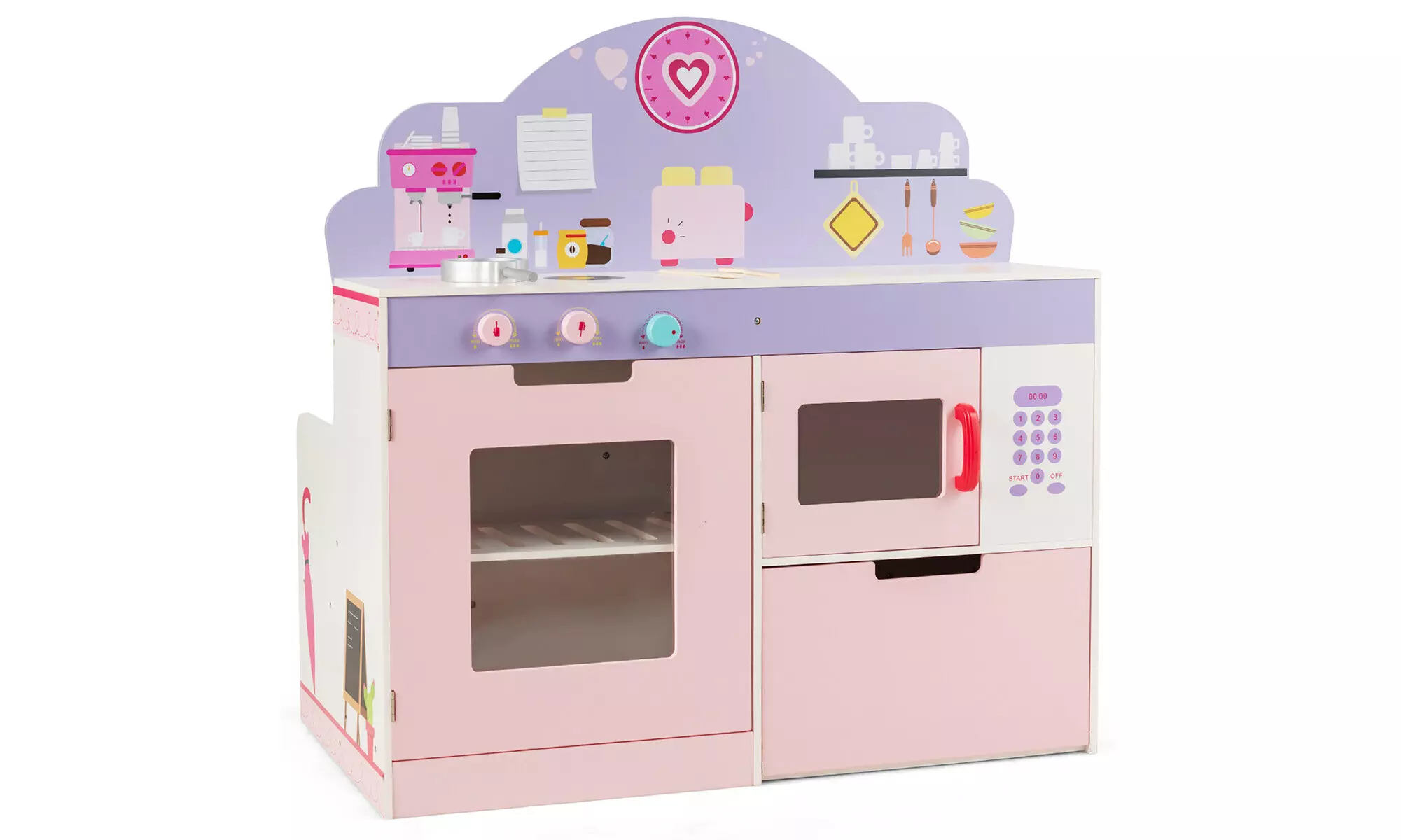 Costway 2 in 1 Kids Play Kitchen & Cafe Restaurant Pretend Cooking Playset Toy - Primary Image
