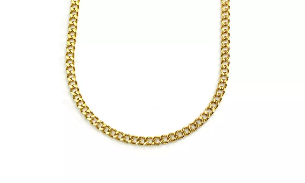 18k Yellow Gold Plated Unisex Curb chains - Primary Image