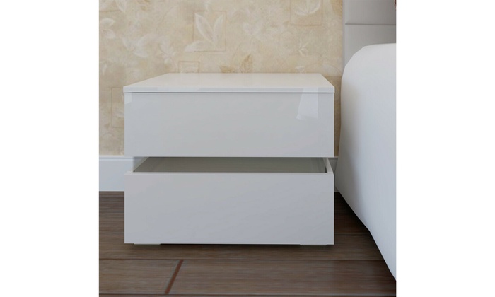 Up To 50 Off On High Gloss Nightstand With Le Groupon Goods