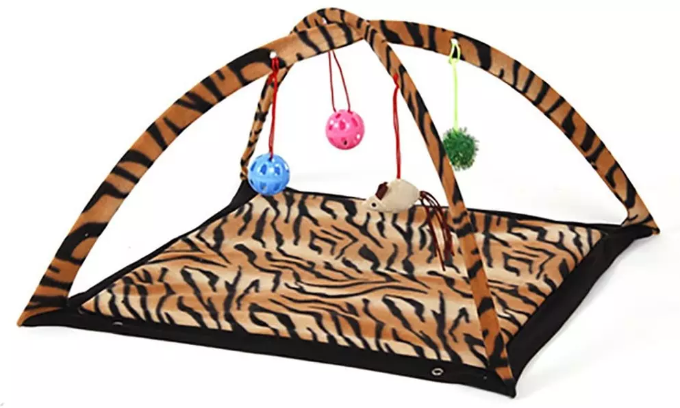 Pyrus Padded Bed Play Center with Hanging Toy Balls & Mice for Cats - New - Primary Image