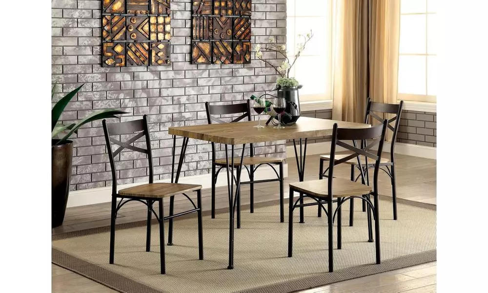 Furniture of America Digame Industrial Dining Set (5-Piece) - Primary Image