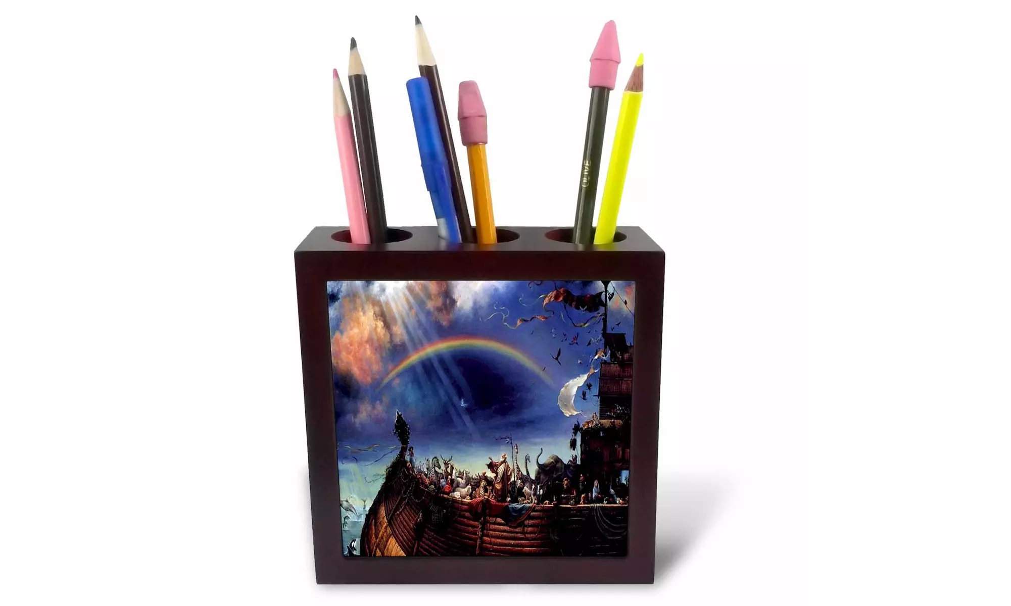  Tile Pen Holder - Rendering Of Noahs Ark On The Sea.jpg - 5-inches  - Primary Image