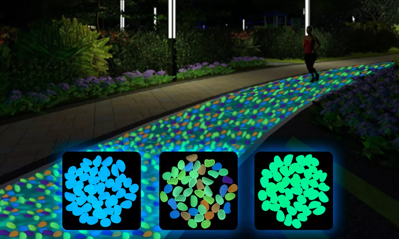 100 or 200 Pcs Glow Pebbles Stones Rocks Glow in the Dark Luminous High Bright