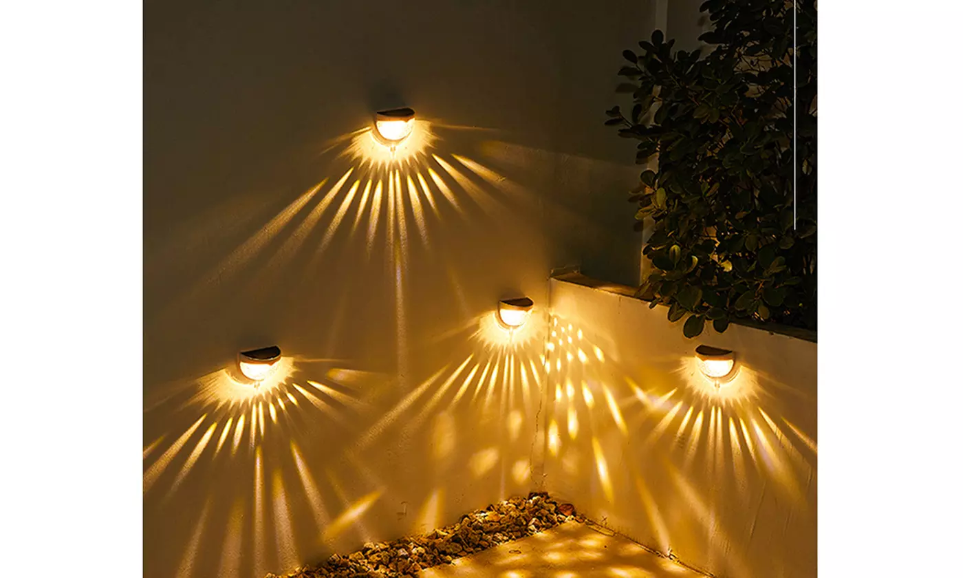Two- or Four-Pack Solar 6-LED Wall-Mount Outdoor Lights