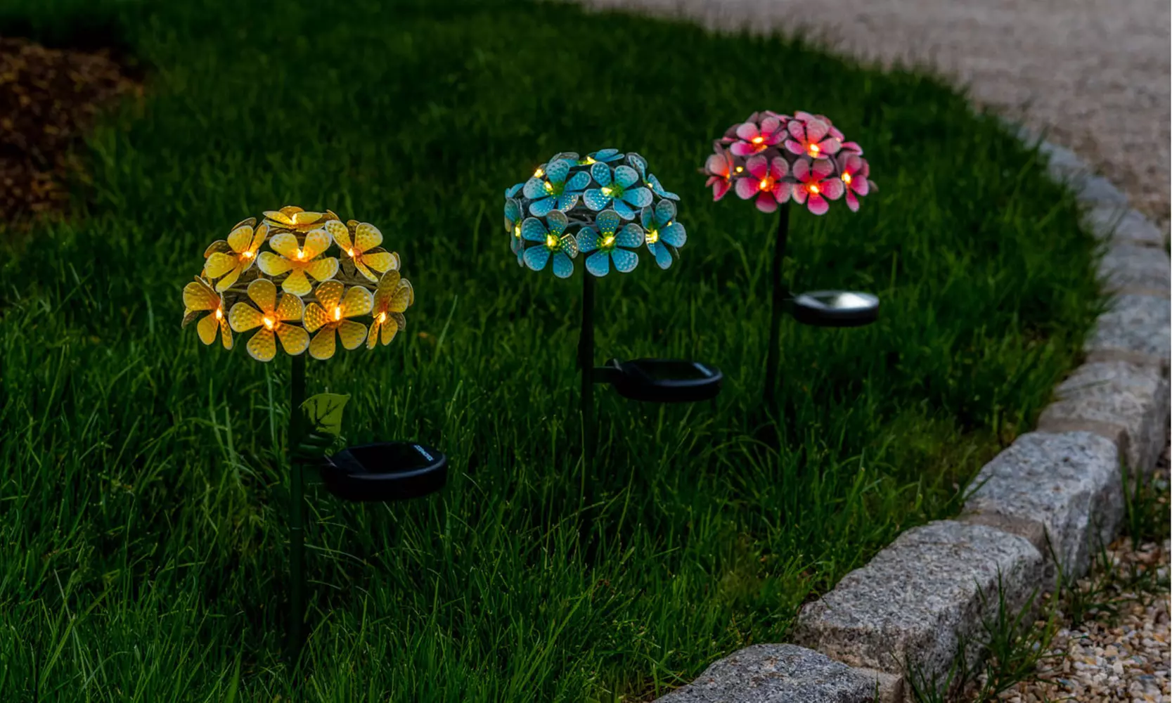 Touch Of ECO Solar LED Metal Flower Stake Lights(1-,2- or 3-Pack)
