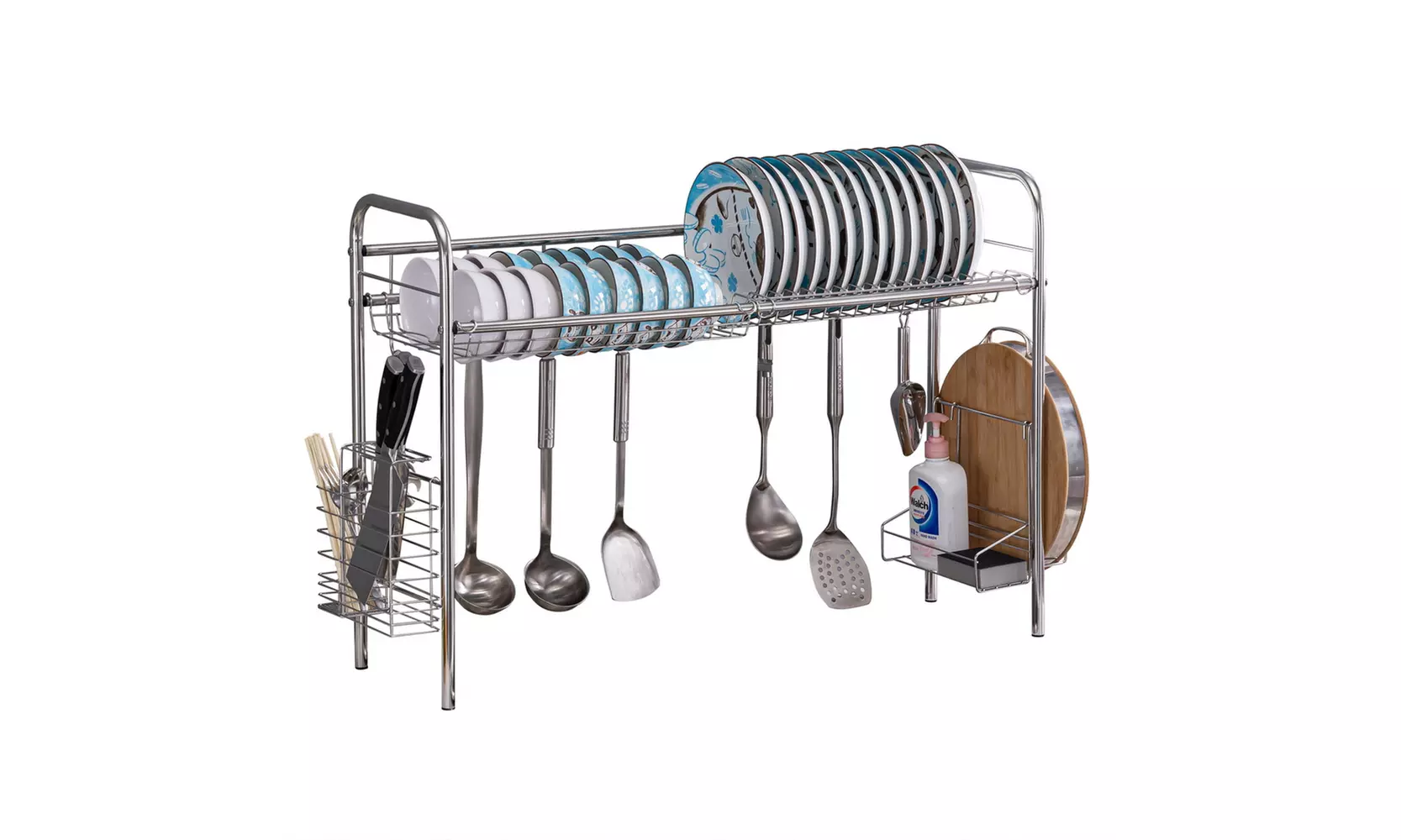 Stainless Steel Kitchen Bowl Rack Shelf - Primary Image
