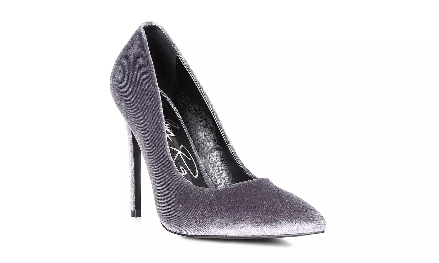 London Rag Janessa Velvet Stiletto Heel Pumps