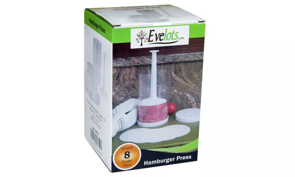 Evelots Hamburger Press w/ 8 Dividers to Shape Perfect Burger Patties - Second Medium
