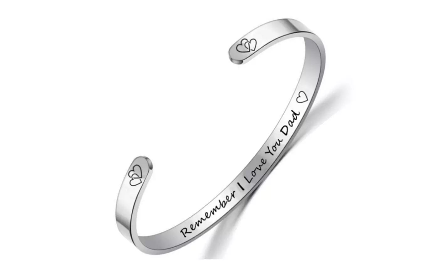 Bracelets for MOM DAD SON DAUGHTER Personalized Inspirational Cuff Bangle