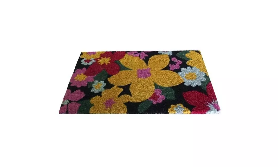 JMJ LE 1314 A Vintage Floral Outdoor Coir Mat - Primary Image