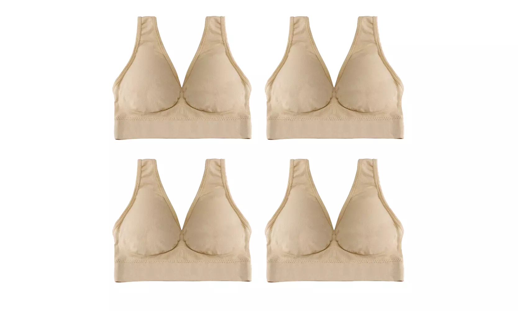 US 2-4 Pack Women's Padded Sports Bra High Impact Seamless Bralette Plus Size