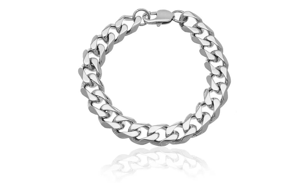 Arturo Zeta Men's Cuban Link Bracelet in High Polished Stainless Steel - Primary Image