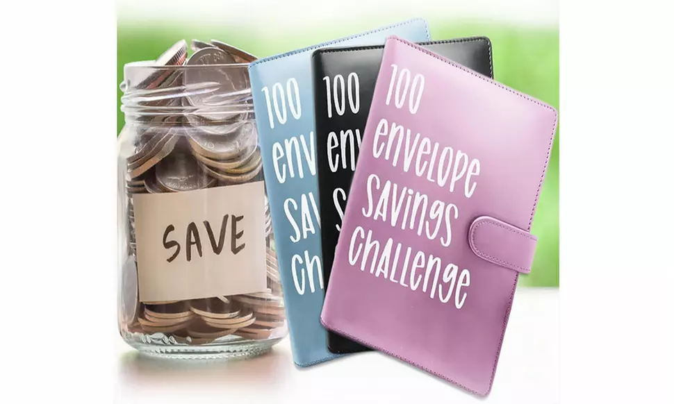 100 Envelope Savings Challenge Budget Binder with Cash Slots