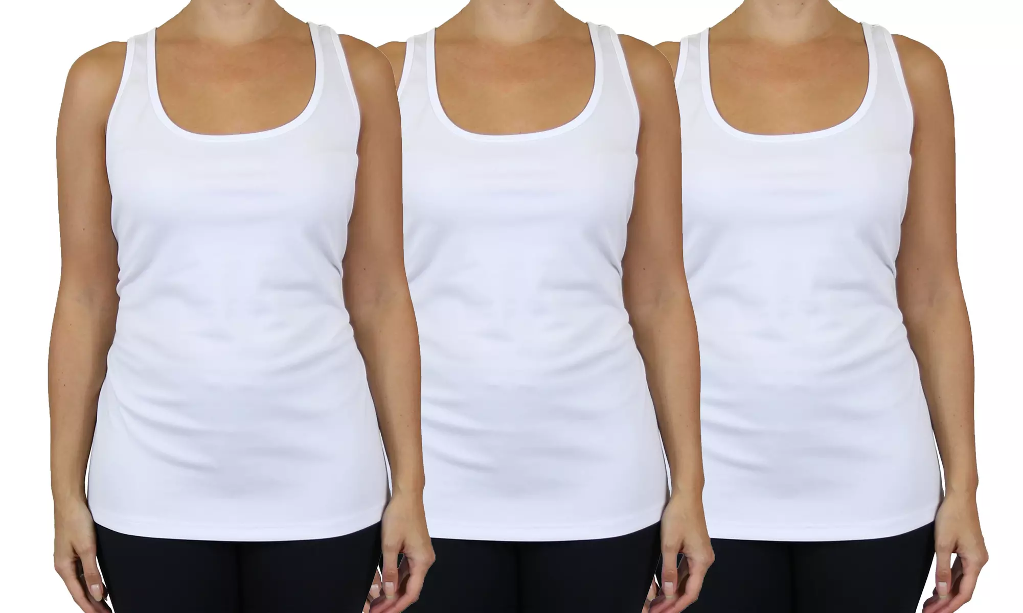 3-Pack Galaxy By Harvic Women's Moisture-Wicking Racerback Tanks (S-3XL)