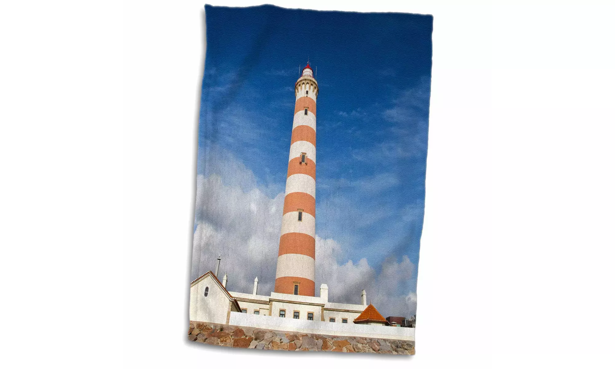  Towel - Portugal, Aveiro, Costa Nova. Barra lighthouse in Costa Nova. - Primary Image