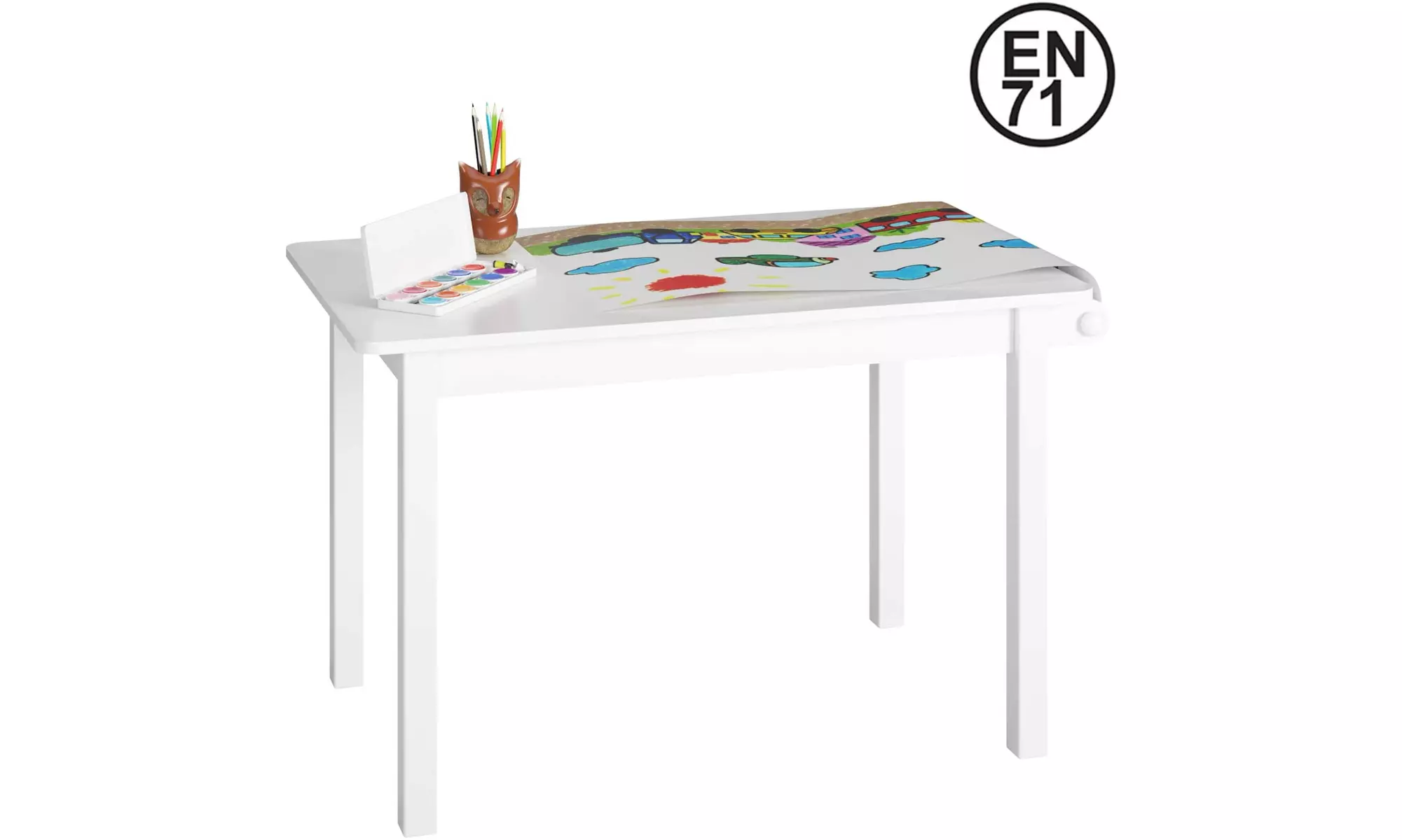 Table Chairs Set Furniture, 3-in-1 Play Set with Drawing Paper Rack