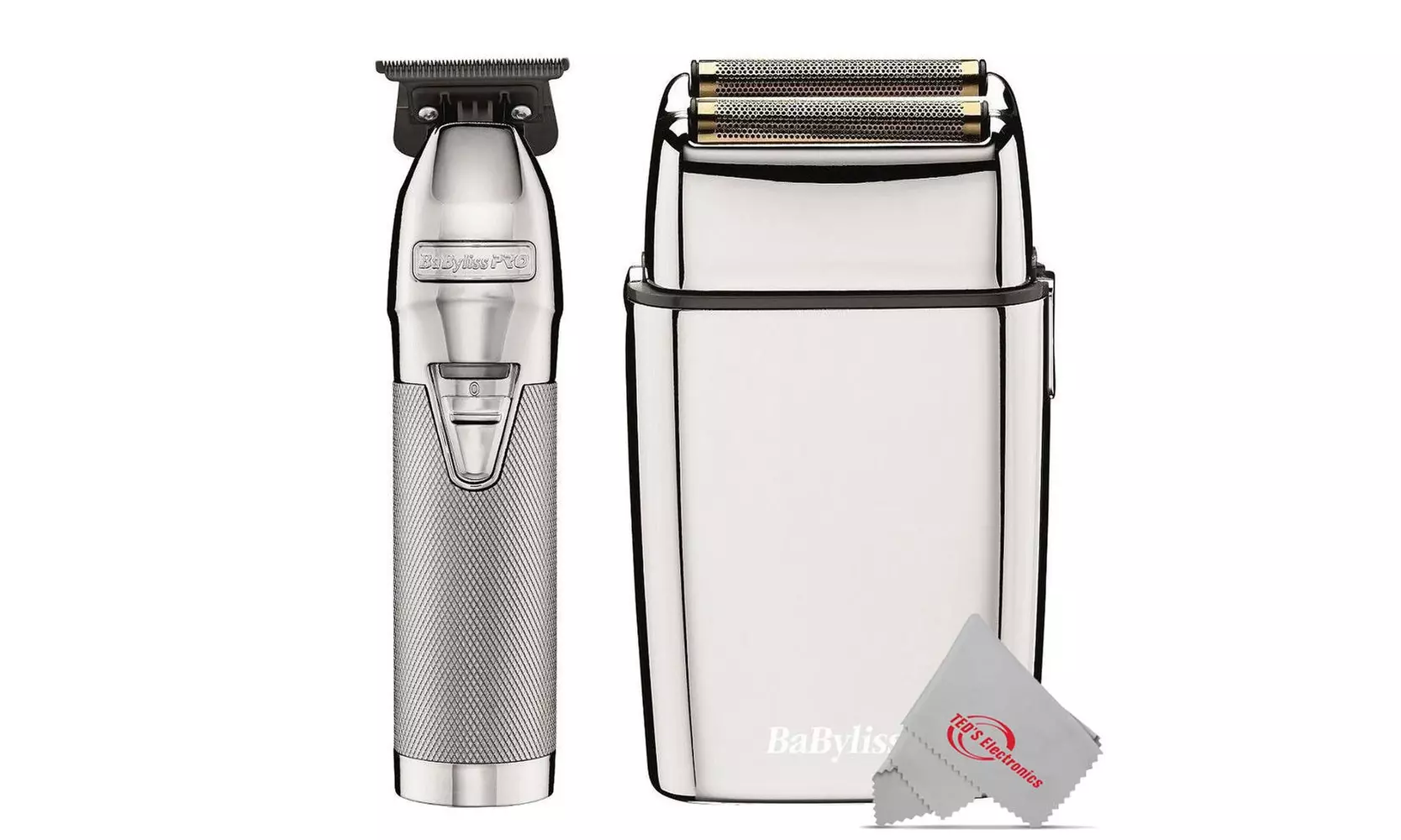 BaByliss Silver FX Cordless Skeleton Trimmer & Double Foil Shaver Set FXHOLPK2S - Second Medium