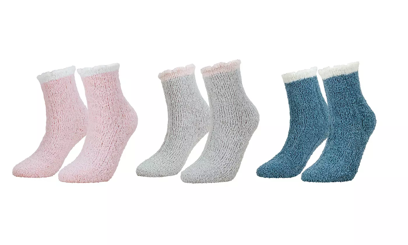 3 Pack Socks Soft Cozy Fluffy Slipper Winter Warm Christmas Stocking