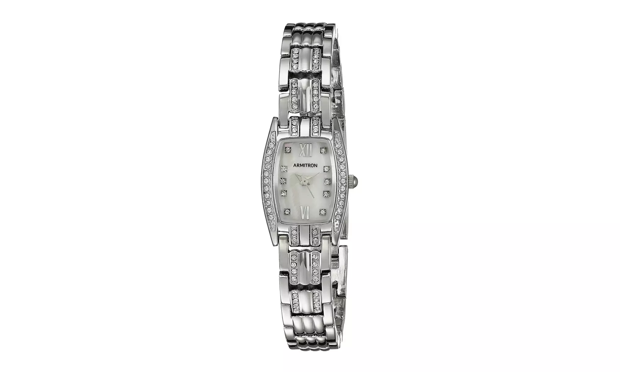 Armitron Womens 18mm Swarovski Crystal Accented Silver-Tone Bracelet Watch - Primary Image