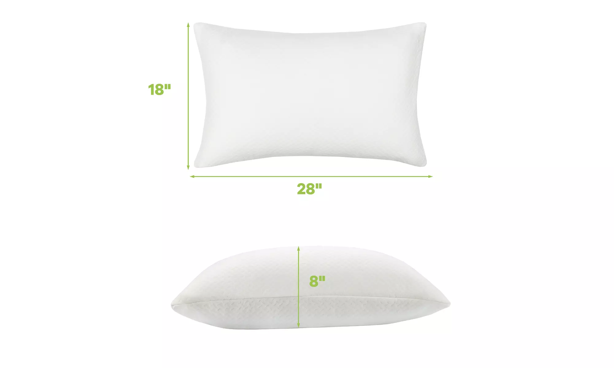 Costway 2Pack Shredded Memory Foam Bed Pillows Bamboo Cooling Cover 28''x18'' 