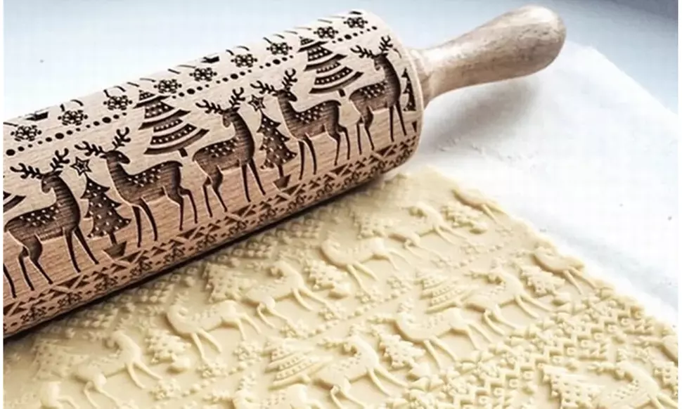 Embossing Cookie Dough Rolling Pin - Primary Image