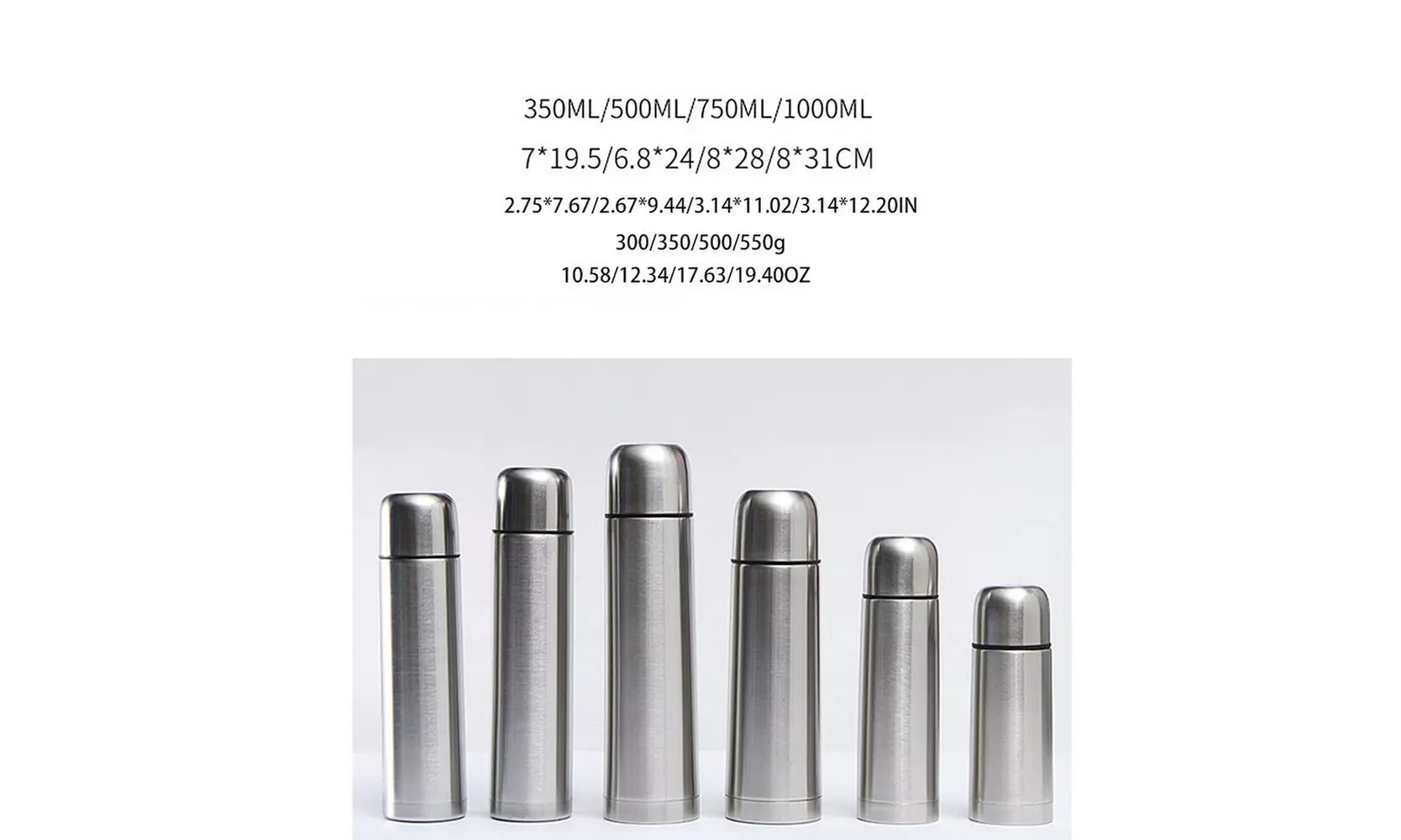 US Stainless Steel Vacuum Sealed Insulated Coffee Bottle Thermos 12/17/26/35 OZ