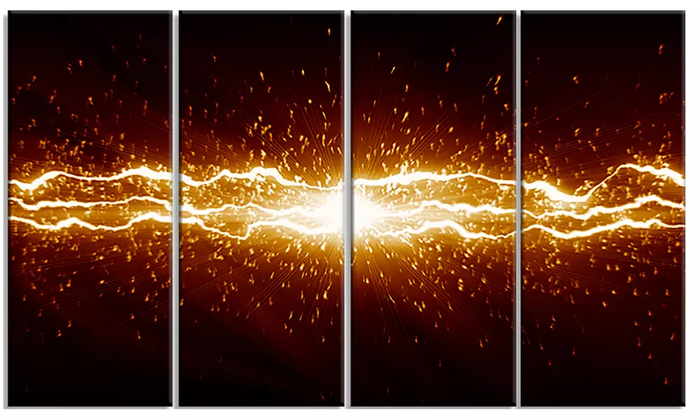 Lightning on Dark Sky - Contemporary Canvas Art Print - Primary Image