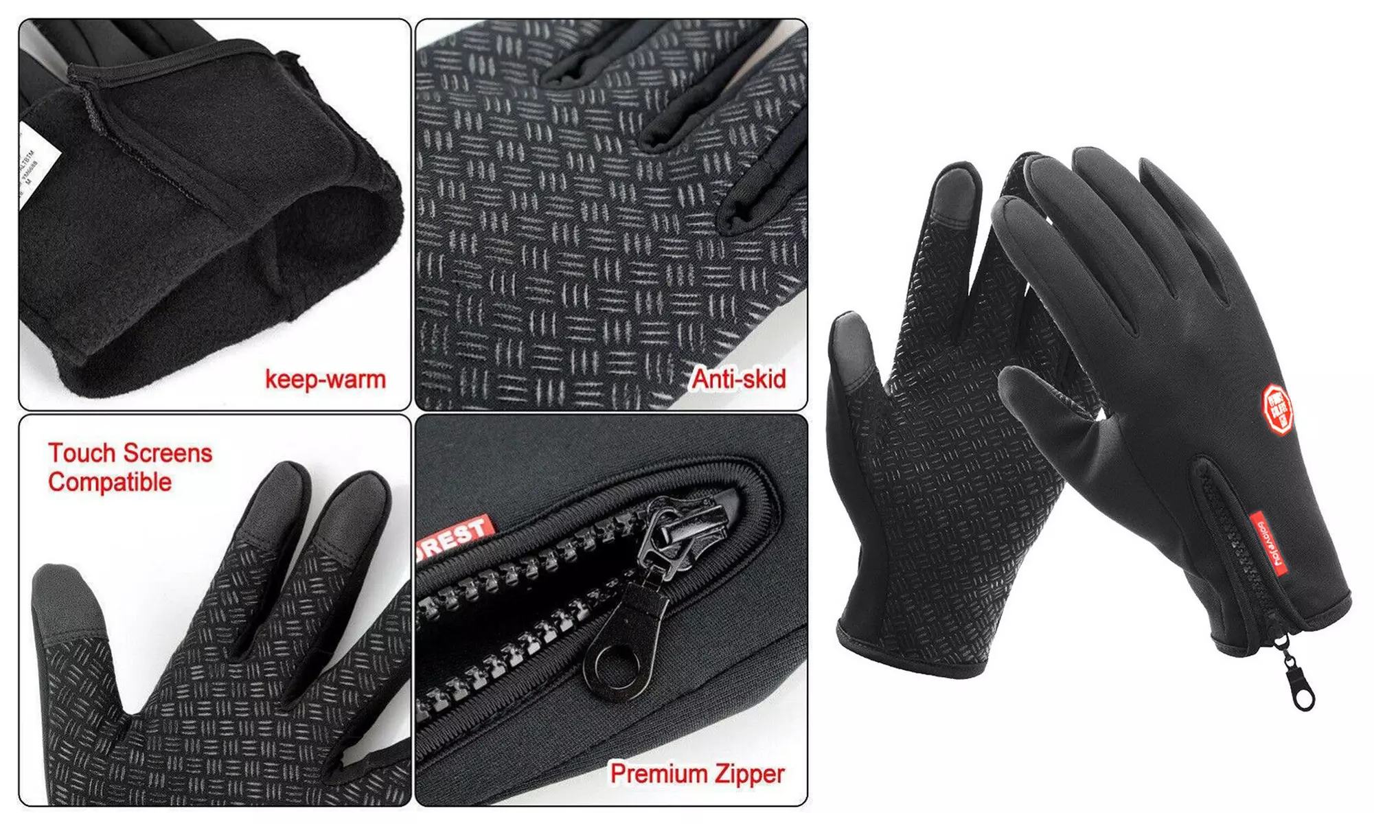 Winter Warm Beanie Hat and Scarf Set & Anti-slip Windproof Touch Screen Gloves