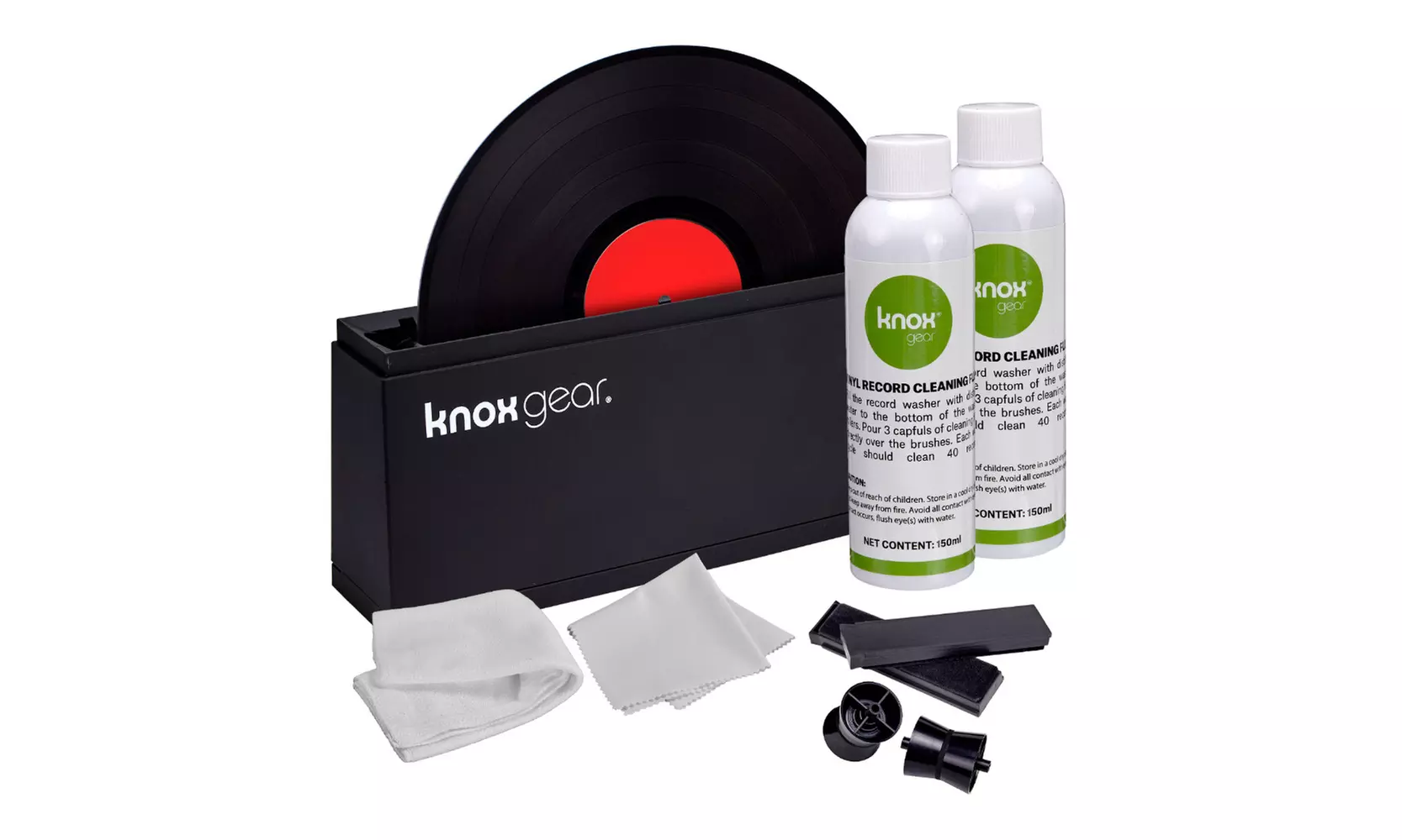 Audio-Technica AT-LP60X Turntable w Headphones, Knox Vinyl Record Cleaning Kit - Second Medium