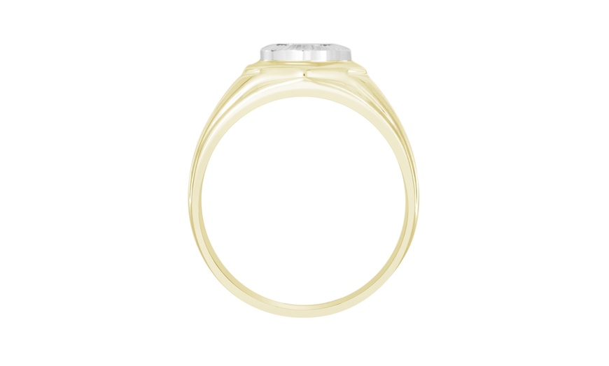 Image 4: 10K Yellow Gold 1/4 cttw Round Natural Diamond Men's Engagement Ring