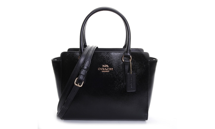 Coach leah best sale satchel black