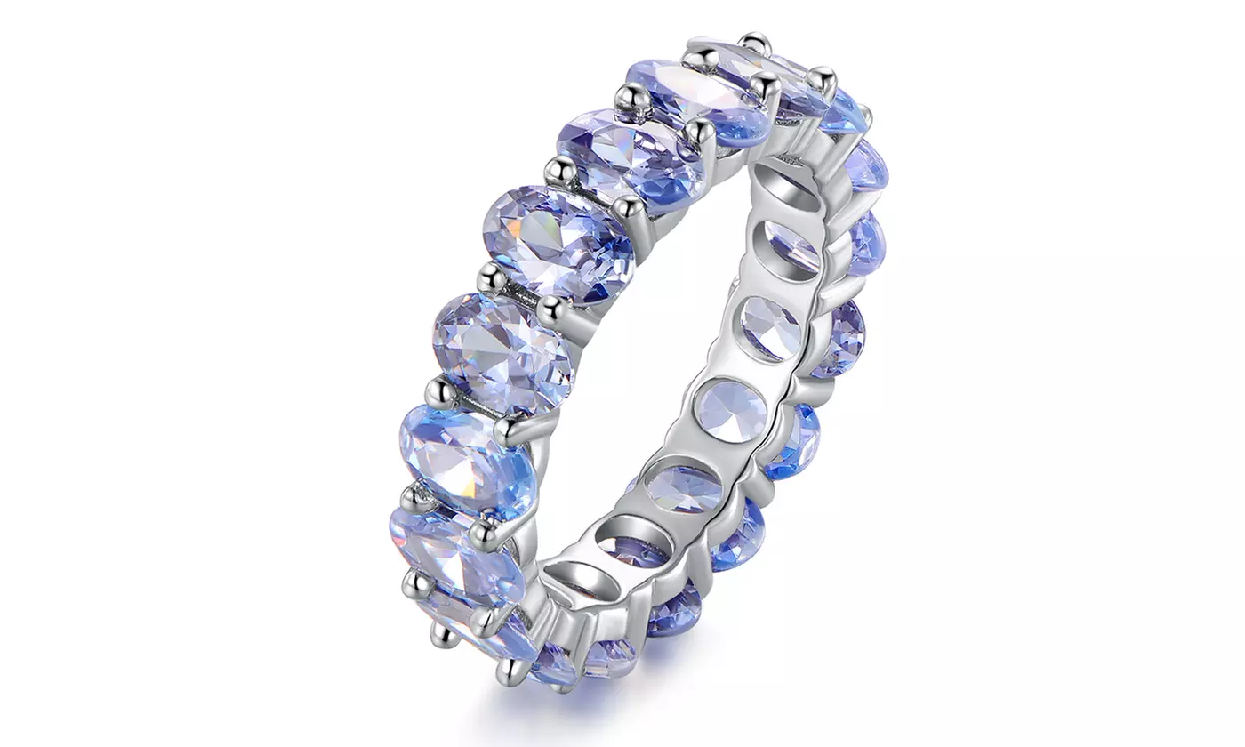 Oval-cut Tazanite on  Sterling Silver Ring  - Second Medium