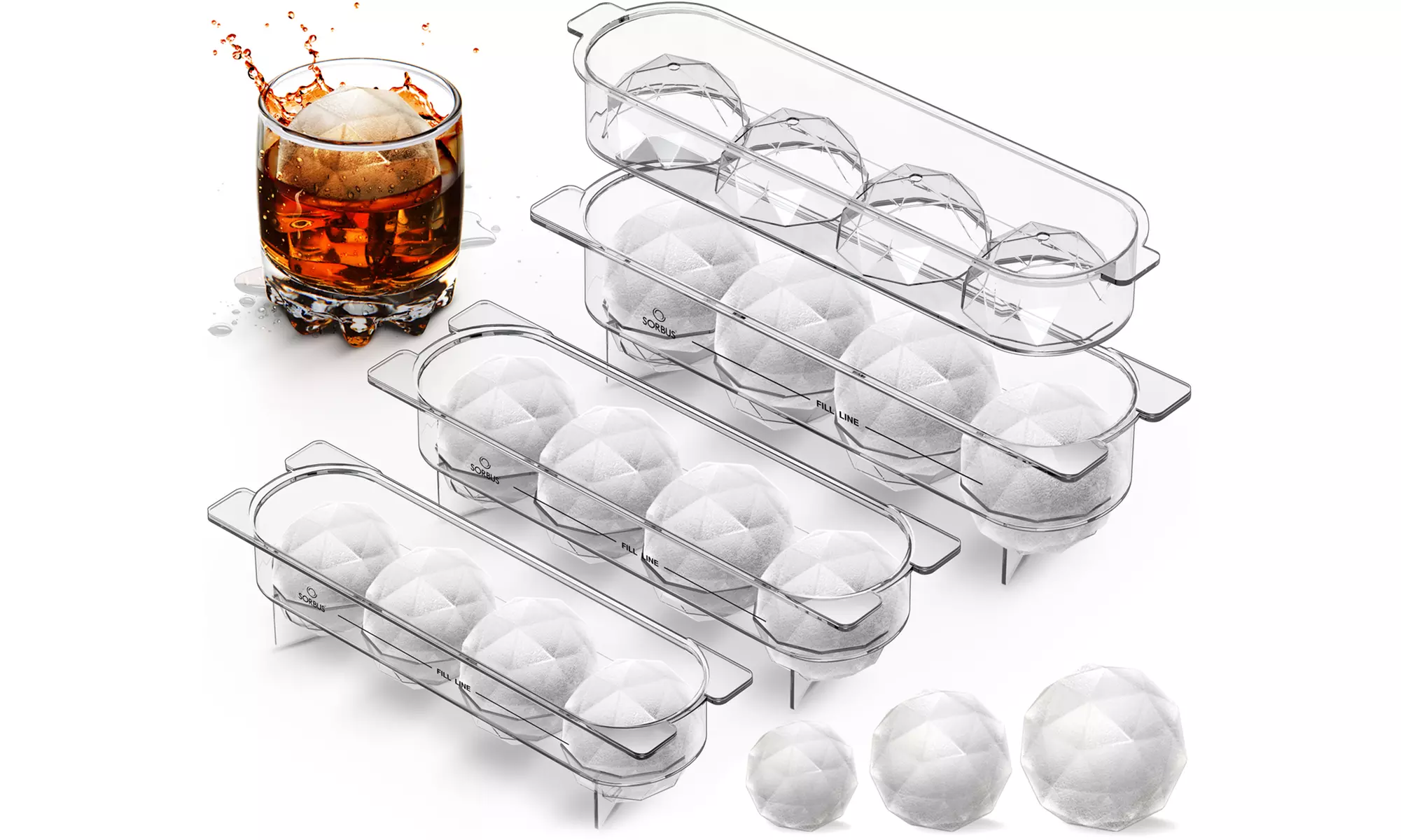 Ice Ball Mold Maker - Round Ice Cube Tray, Sphere Shape Ice Shaper for Freezer - Primary Image