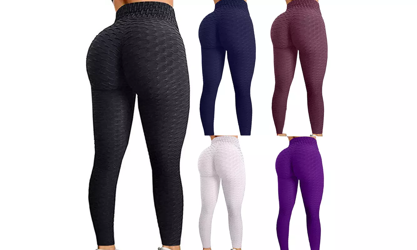 Women's Sexy Bubble Hip Exercise Butt Lifting Leggings High Waist Yoga Pants - Primary Image