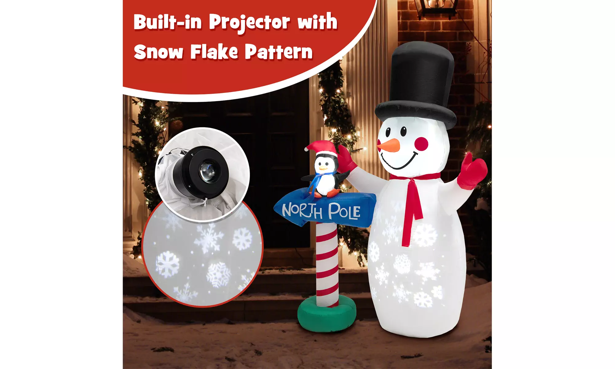 Costway Christmas Inflatable Snowman Penguin or Archway w/ Santa Claus & Snowman