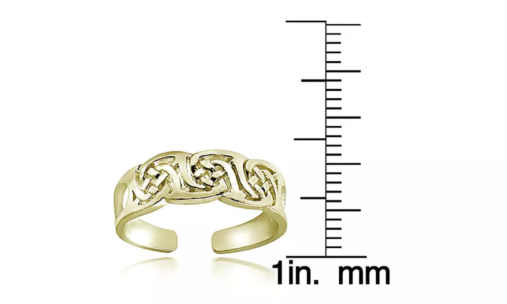 Gold Tone Over Sterling Silver Irish Celtic Knot Toe Ring