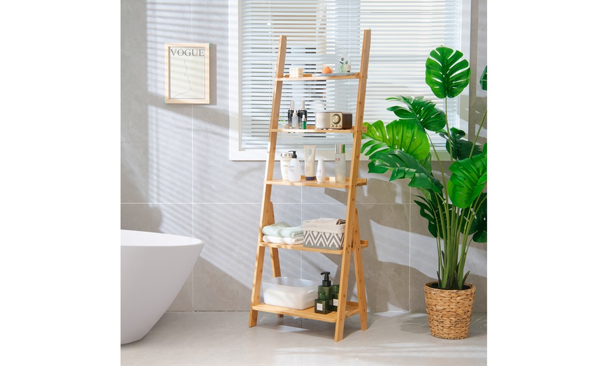 Up To 53% Off On Costway 5-Tier Bamboo Ladder ... | Groupon Goods