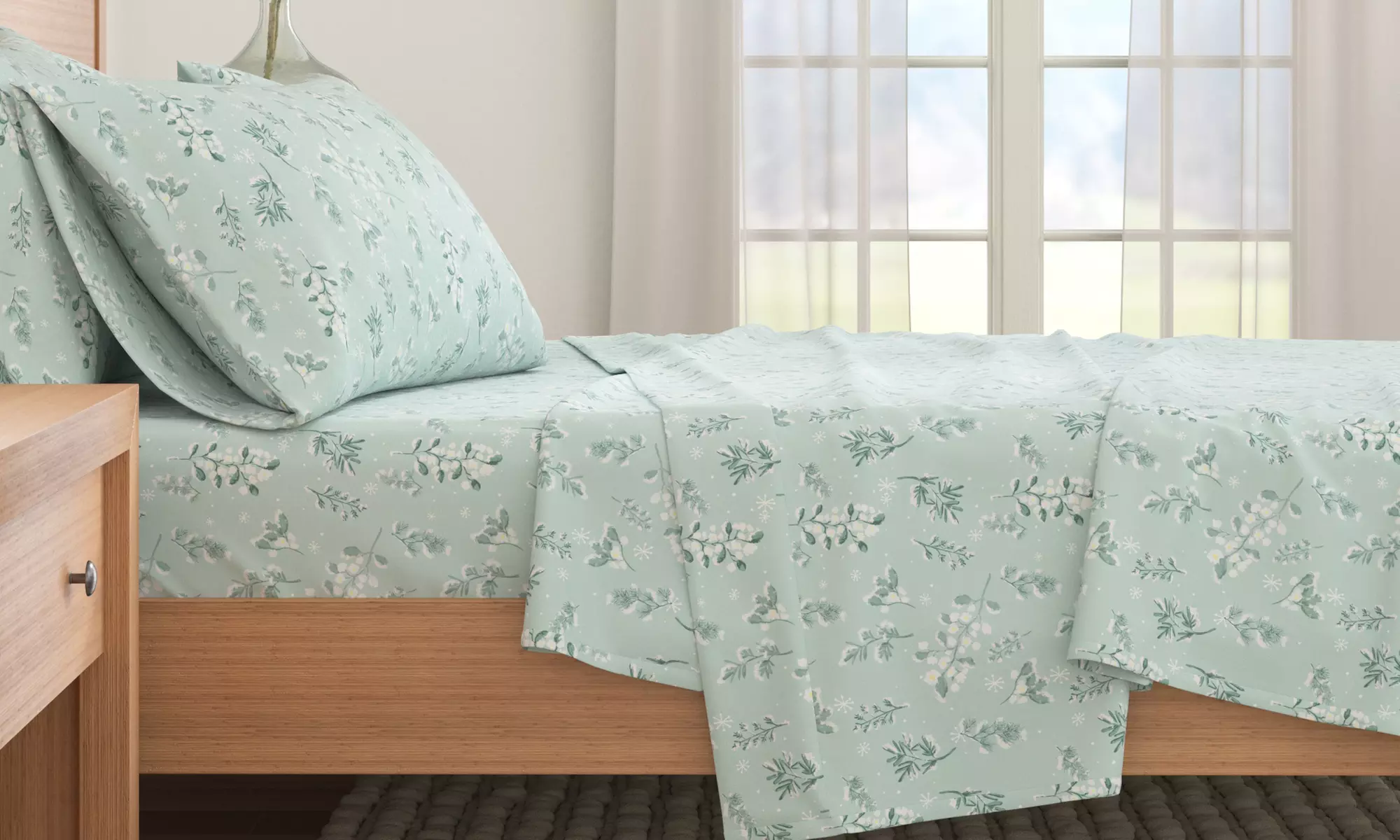 Turkish Cotton Winter-Theme Flannel Sheets Set