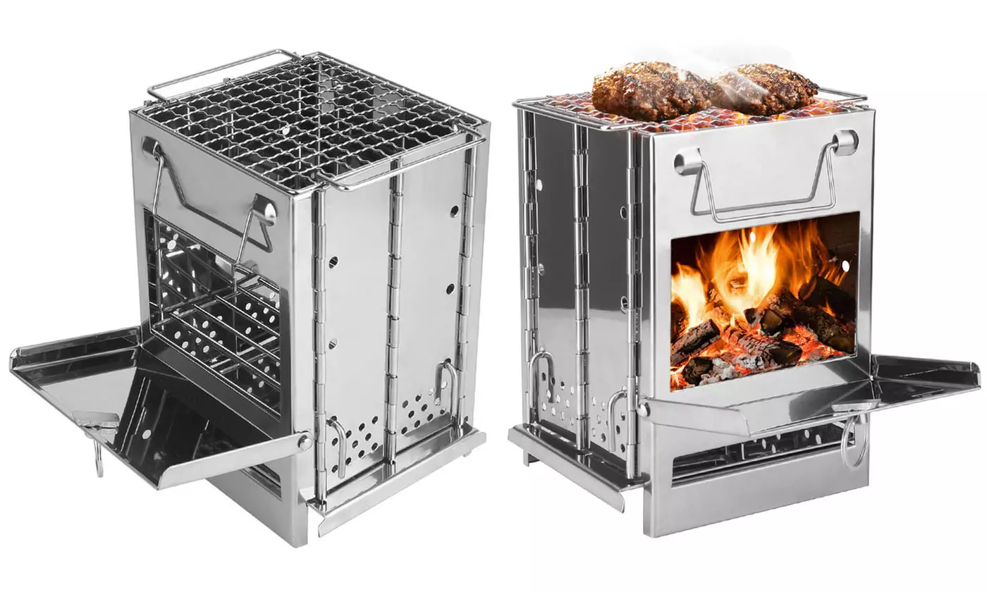 LakeForest Portable Camping Stove BBQ Outdoor Cooker Foldable Charcoal Stove