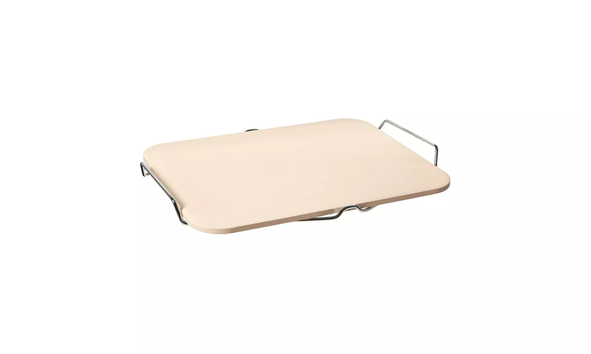 Pizzacraft Rectangular Ceramic Pizza Stone with Wire Frame (15 x 12 inch) - Primary Image