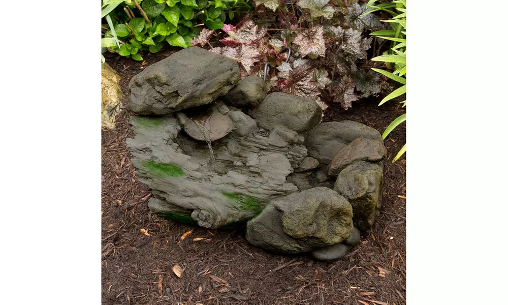 Outdoor Water Fountain with Stone Waterfall, Natural Looking Rock by Pure Garden - Primary Image